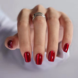 Wine Red Cat Eye Cherry Press On Nails