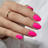 Neon Pink Flame Press On Nails