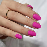 Fucsia Oval Vivid Crush Press On Nails